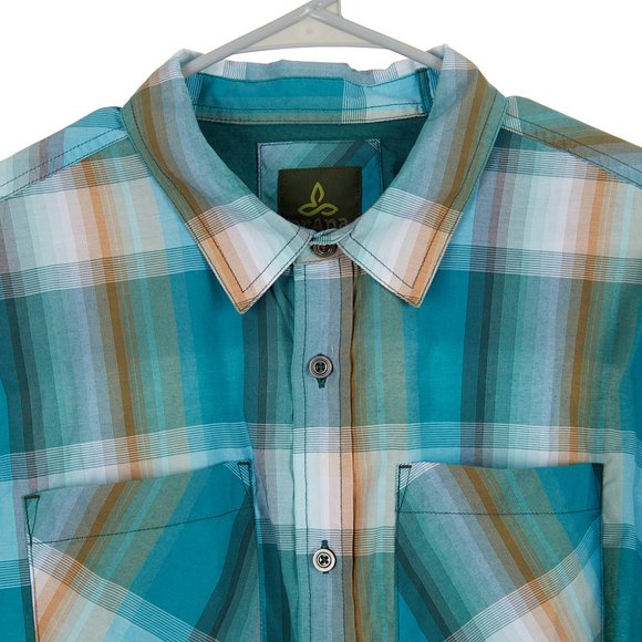 Prana Holton Shirt Button Front Plaid Men's Size Large - Picture 2 of 6